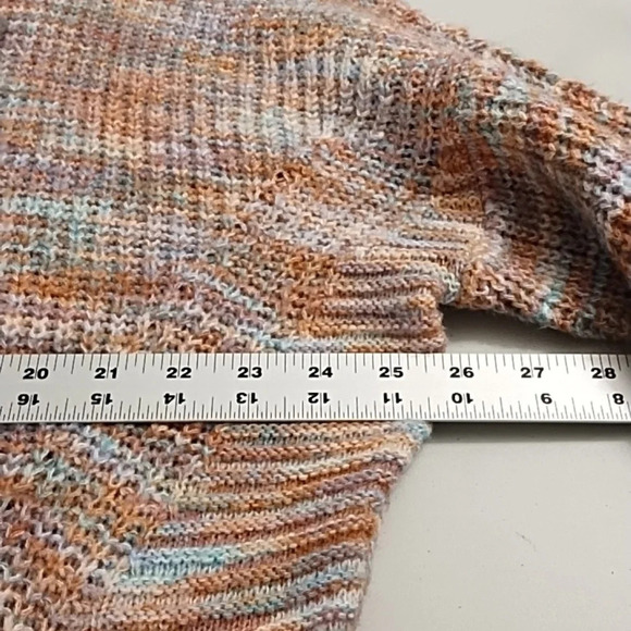 SO  XL Pastel Chunky Knit Mock Cowl Neck Sweater Tunic Side Slits - Picture 4 of 11